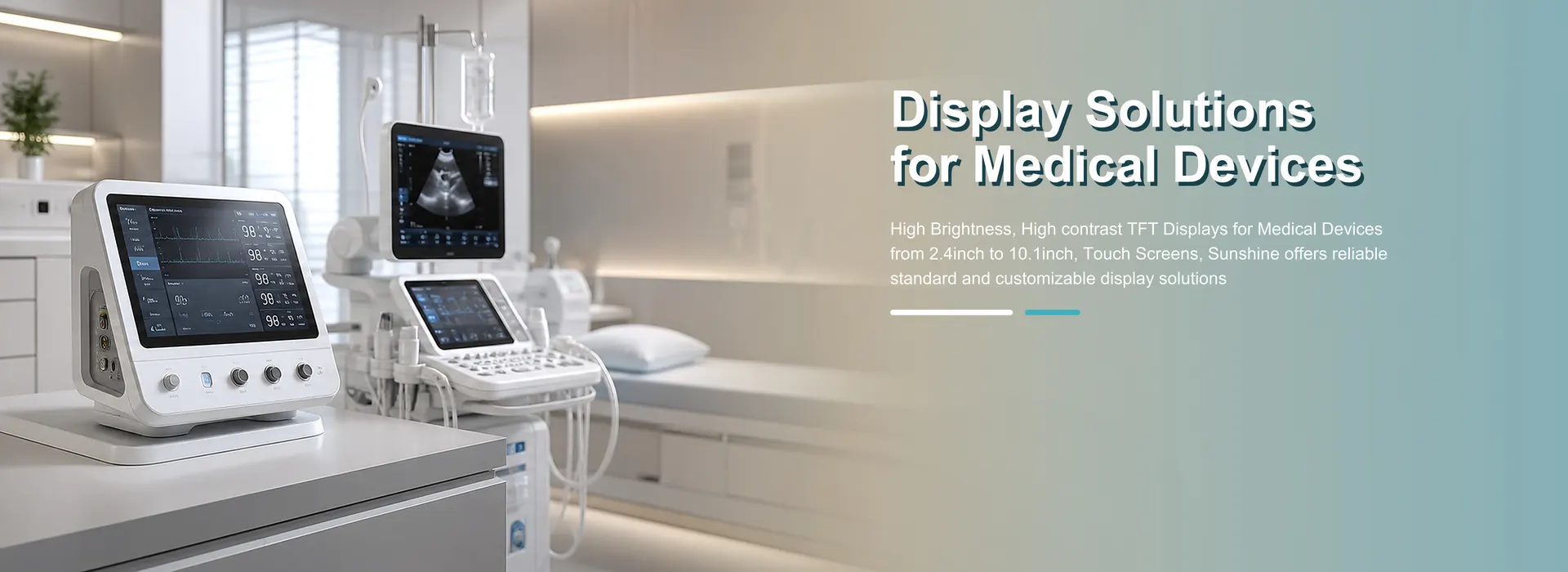 TFT with wide operating temperature -30°C to +85°C, ideal for medical or vehicle applications