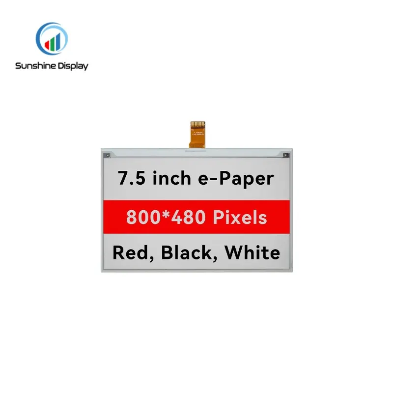 SDE0750NWT-32 7.5inch 800*480 Resolution Black White Red E-paper Display Manufacturer E-paper Display_Info Similar Product LCD module