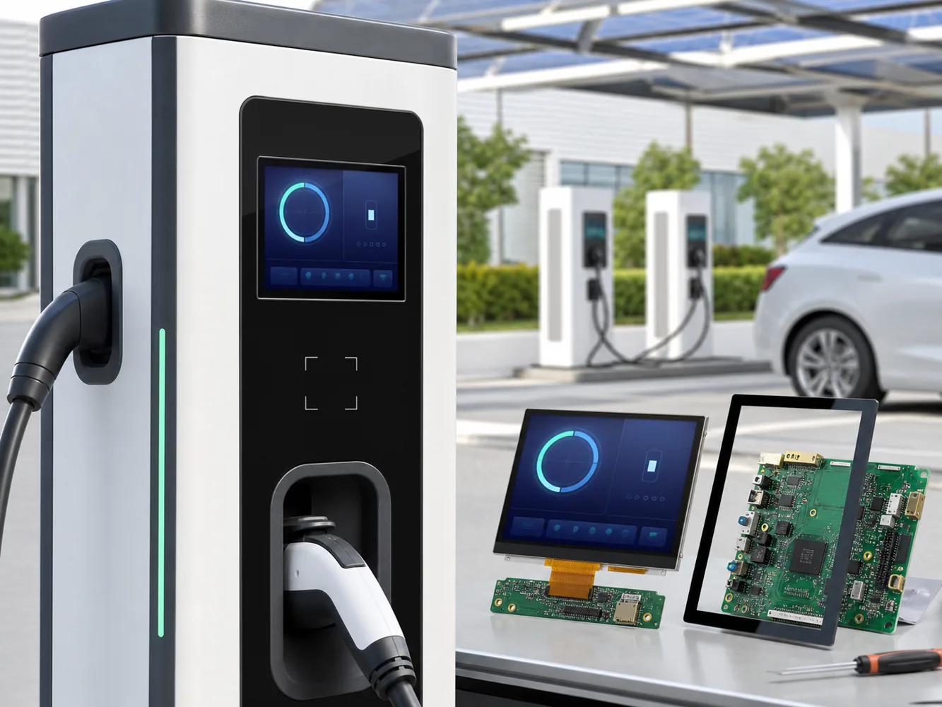 EV Charging Station LCD Display Guide